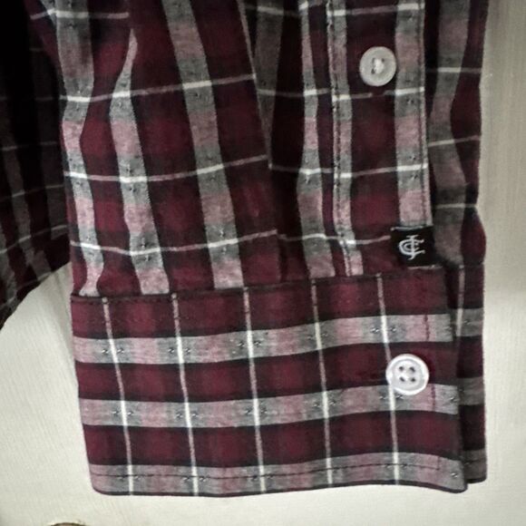 Cody James Mens 2XL Plaid Western Shirt Long Sleeve Red Cowboy Workwear Casual - Picture 4 of 8